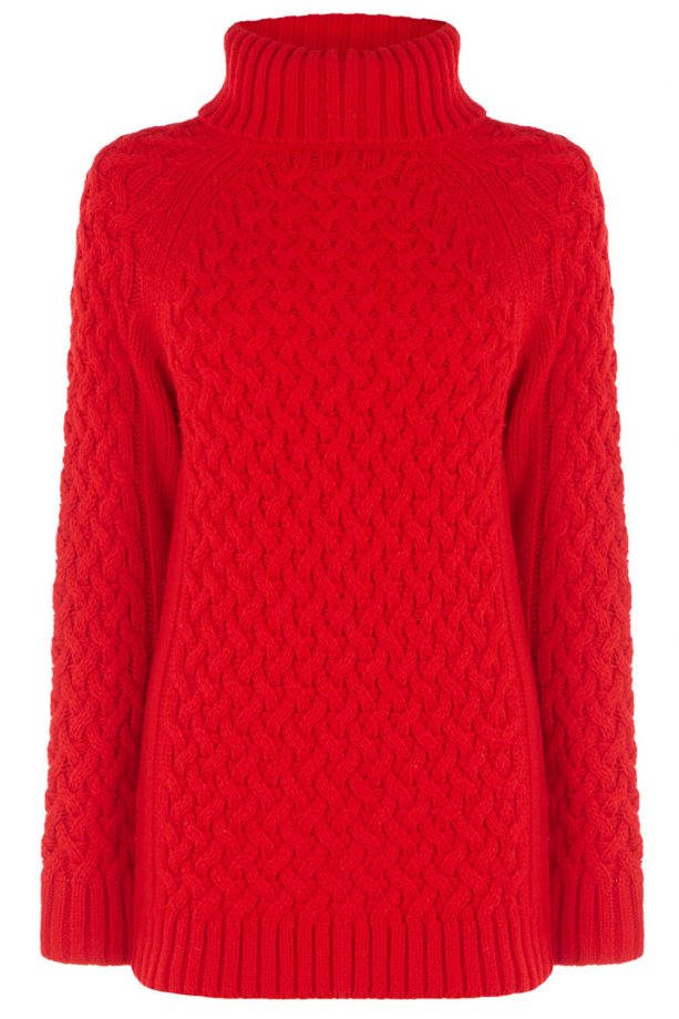 Warehouse Long Roll Neck Cable Knit, £42