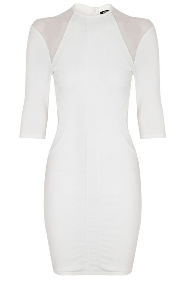Nicole Scherzinger X Missguided White Mesh Panelled Dress, £35