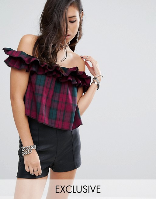 ASOS Tartan Ruffle Top, £28