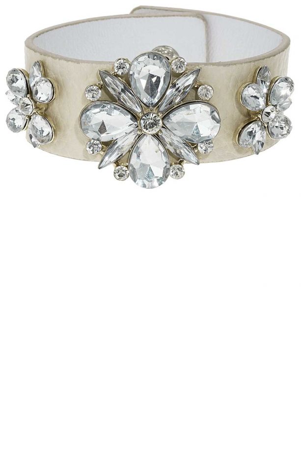 Millie Mackintosh For Dorothy Perkins White Leather Stone Cuff, £14.50