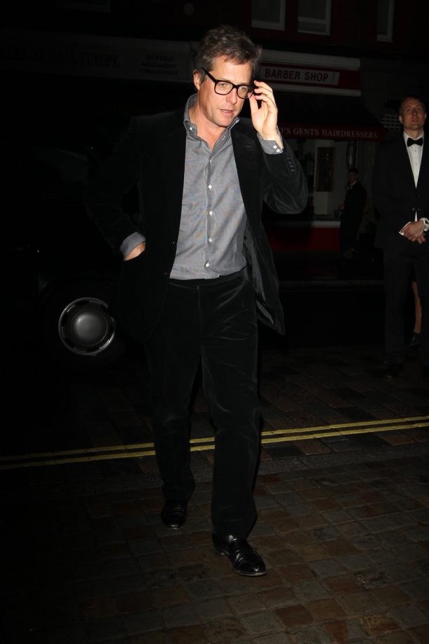 Hugh Grant Looked Dapper As Ever In A Velvet Suit