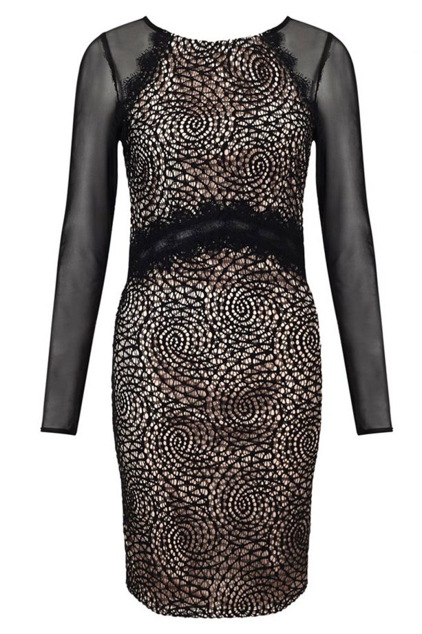 Michelle Keegan For Lipsy Lace Sleeved Dress, £65