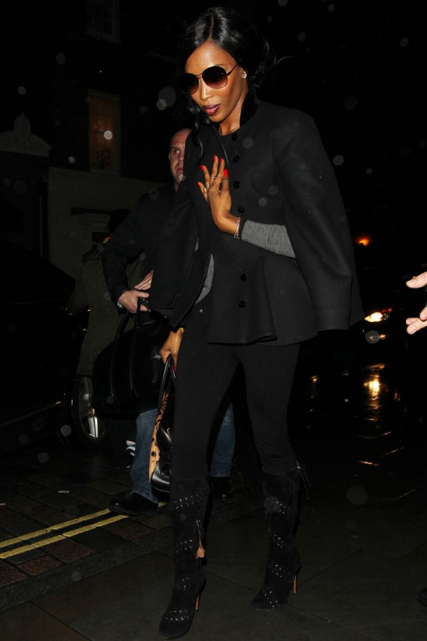 Naomi Campbell Wrapped Up Warm To Make Her Exit From The Birthday Bash