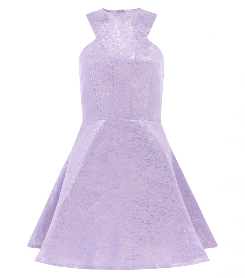 New Look Paris Lilac Metallic Skater Dress, £40