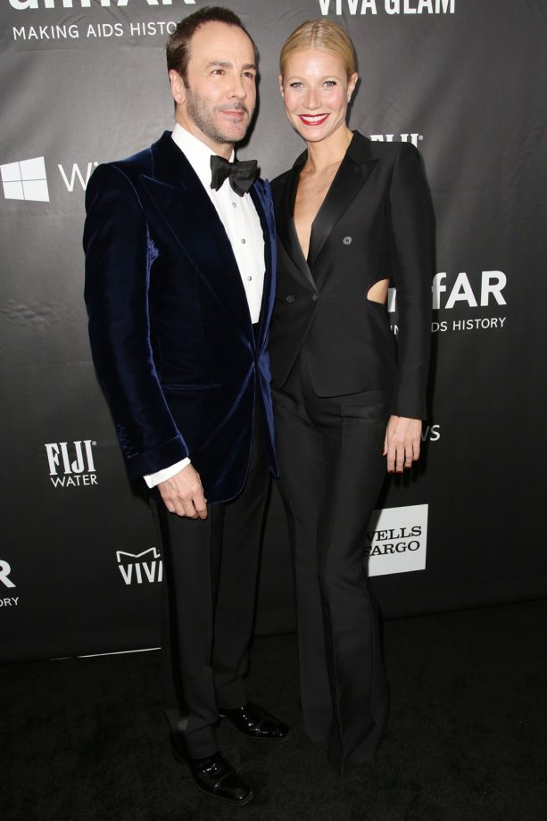 Tom Ford Posed Alongside Gwyneth Paltrow Who Looked Chic In A Black Suit By The Designer