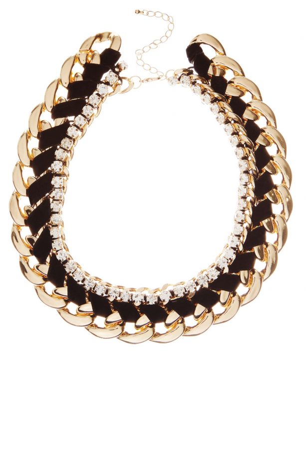 New Look Velvet Diamante Trim Chunky Chain, £12.99