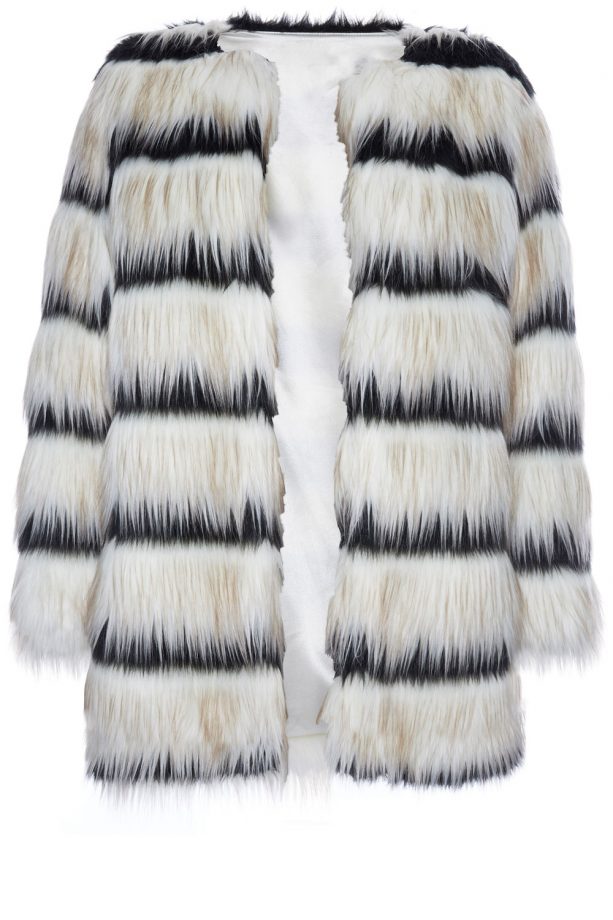 Primark Black White Fur Coat, £30