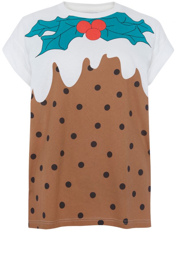 Primark Christmas Pudding Roll Sleeve T-Shirt, £5