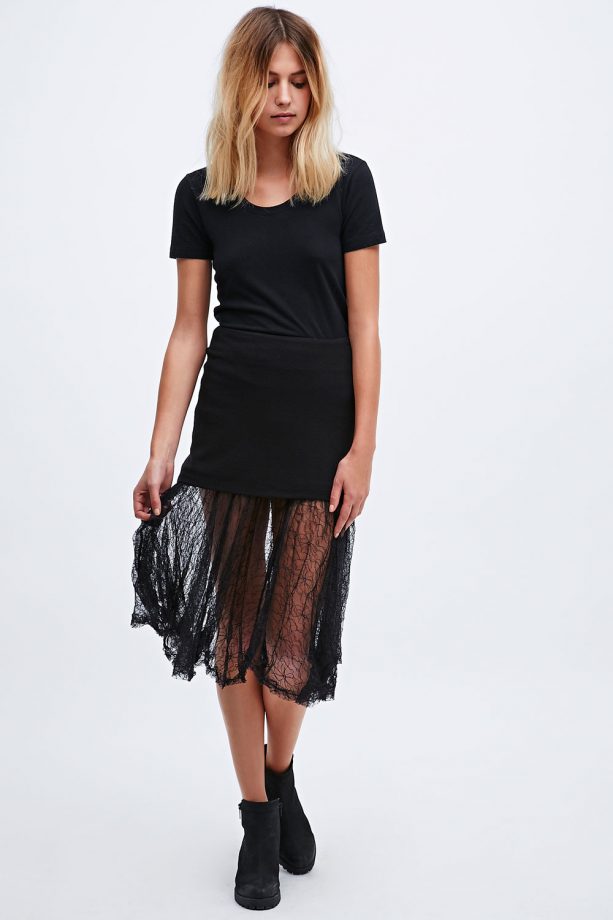 Urban Outfitters Free People Dreamland Knit 241 Skirt In Black, Was £118, Now £70.80