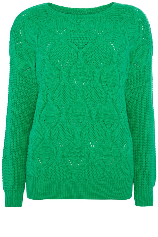 Primark Green Twisted Cable Jumper, £8