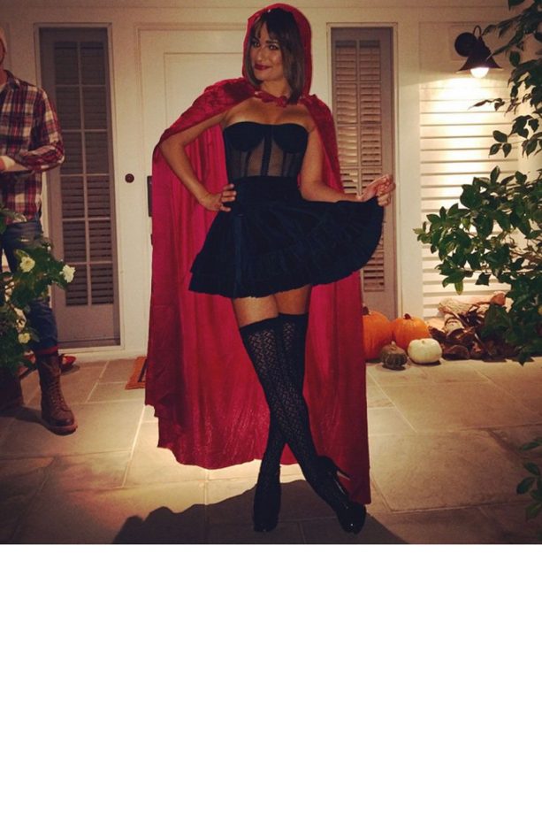 Lea Michele Dresses Up As Red Riding Hood For Halloween, 2014