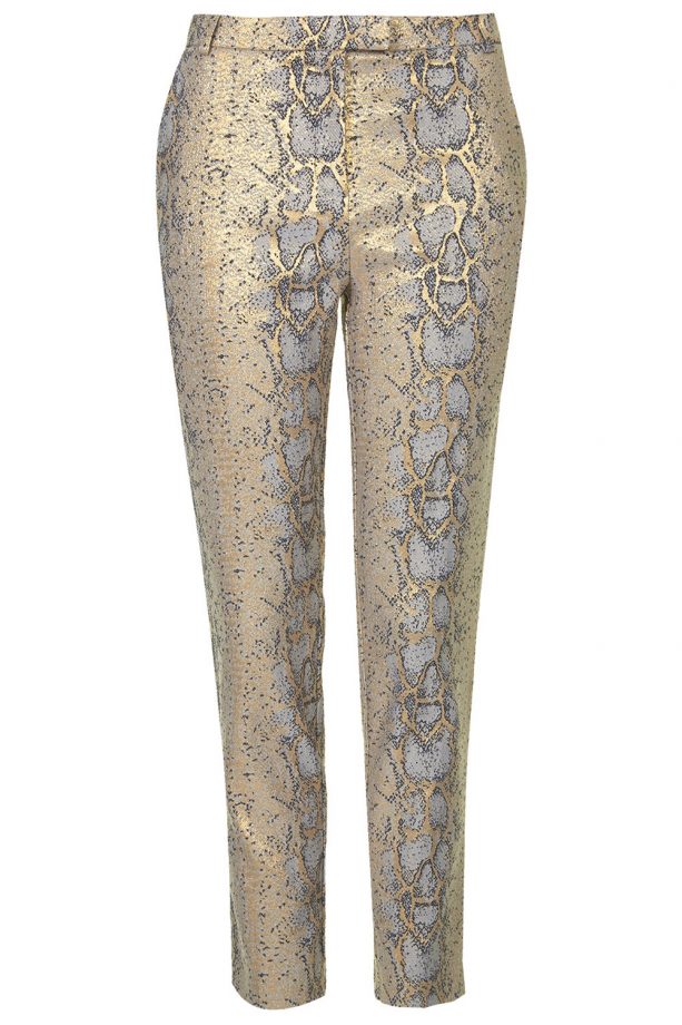 Topshop Metallic Snake Cigarette Trousers, £42