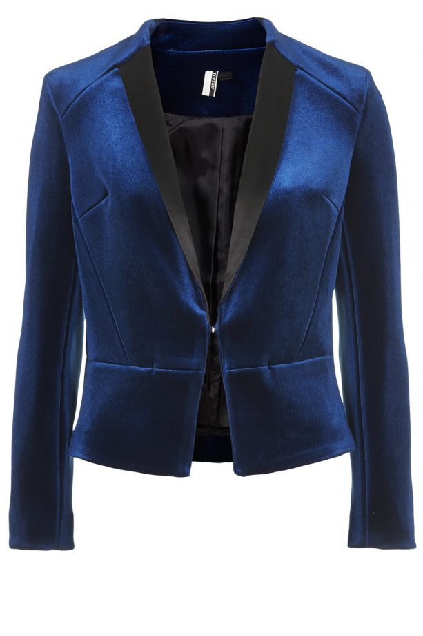 Topshop Premium Bonded Velvet Tuxe Jacket, £75