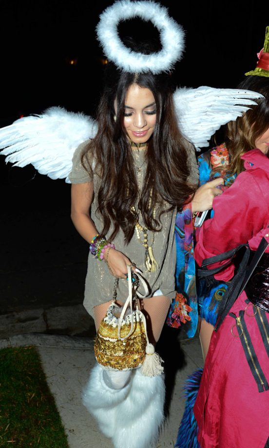 Vanessa Hudgens Dresses Up As An Angel For A Halloween Party In Beverly Hills, 2013