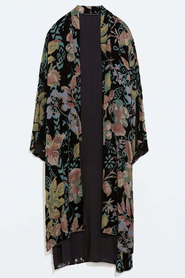 Zara Long Velvet Kimono, £89.99