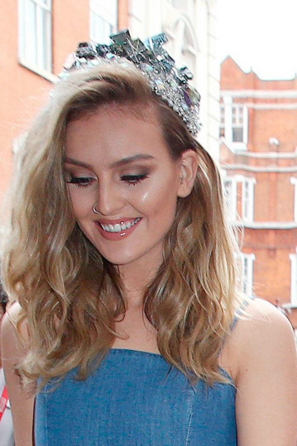 Perrie Edwards Rocks A Cool Silver Headband On Her Way Into The Radio 1 Studios