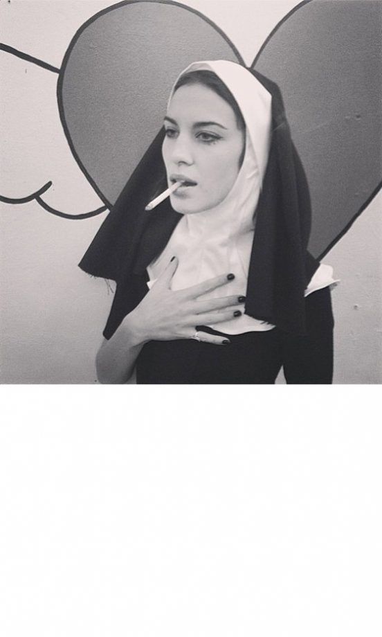 Alexa Chung Poses As A Nun On Her Instagram, 2013