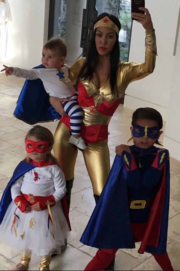 Kourtney Kardashian And Family Dressed As Superheroes, 2015