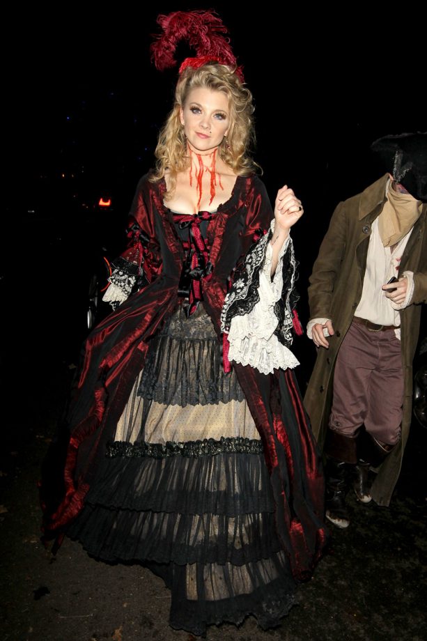 Natalie Dormer Dresses Up Old School For Jonathan Ross' Halloween Party, 2014