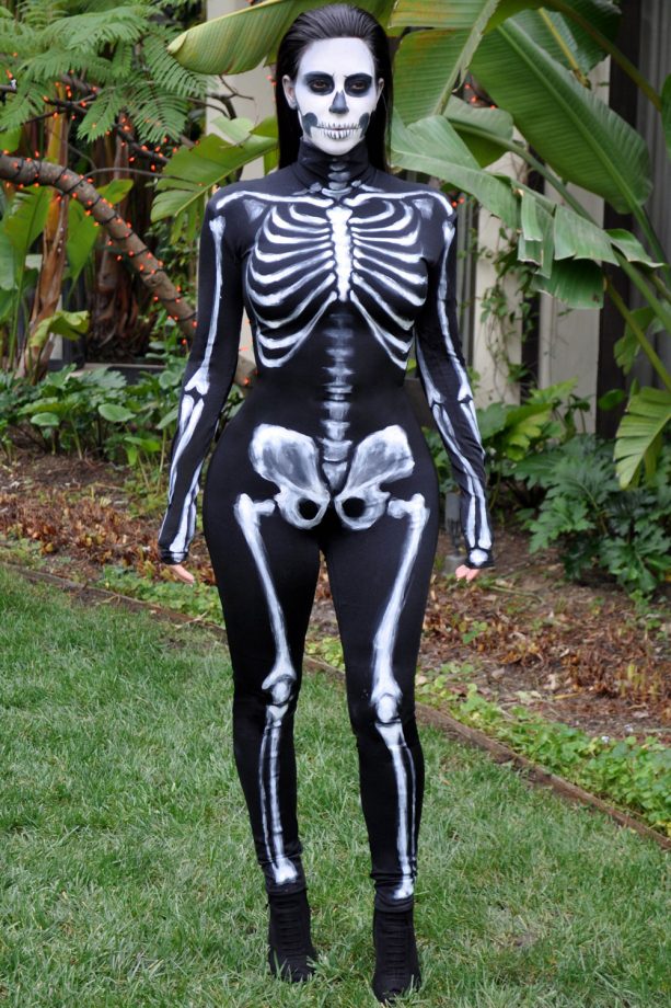 Kim Kardashian Goes For The Bodycon Skeleton Look For Halloween, 2014