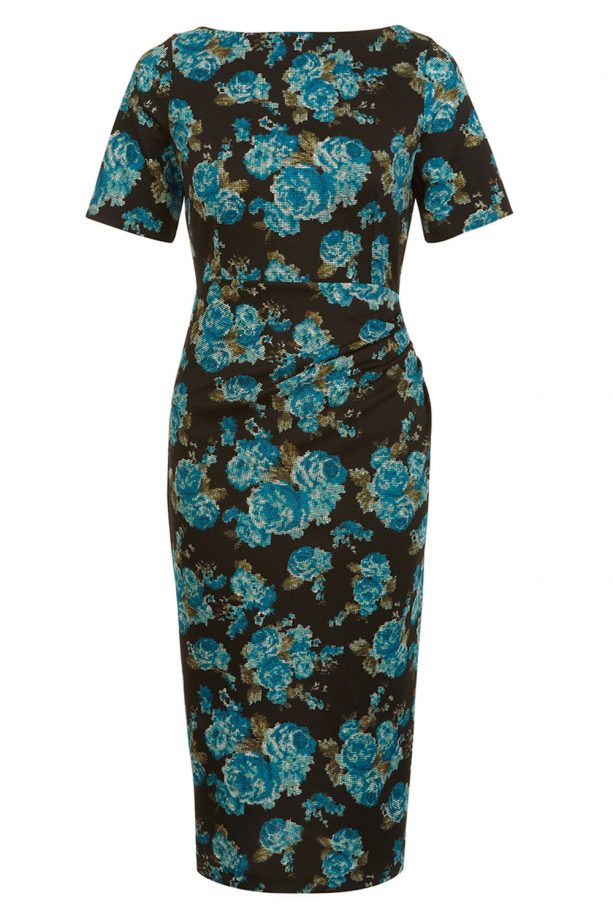 Vesper Carise Blue Tapestry Printed Midi Pencil Dress, £59