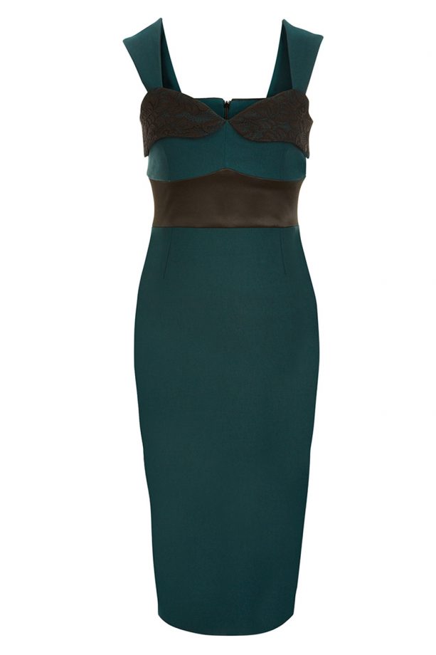 Vesper Darcy Forest Green Midi Pencil Dress, £59