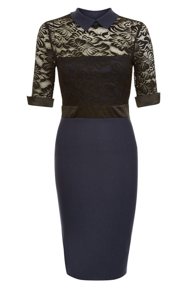 Vesper Shelby Navy Midi Pencil Dress, £64