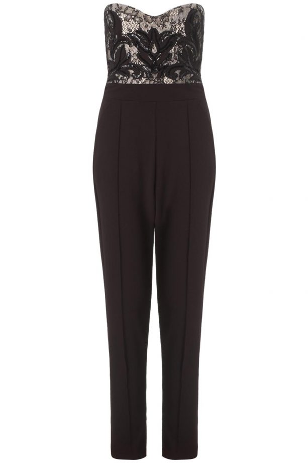 Lipsy Loves Michelle Keegan Lace Top Bandeau Jumpsuit, £75