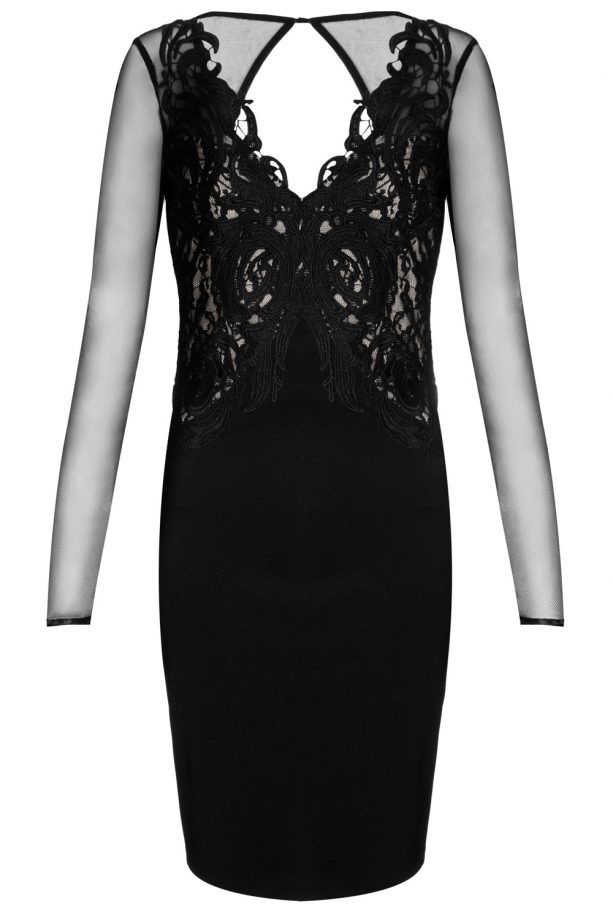 Lipsy Loves Michelle Keegan Sheer Sleeve Lace Pencil Dress, £65
