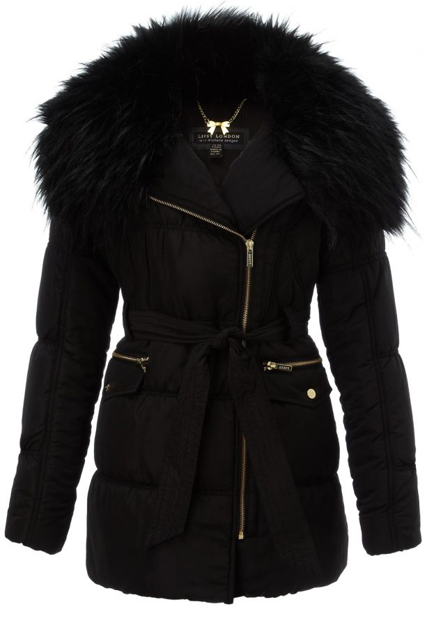 Lipsy Loves Michelle Keegan Tie Belt Puffer Jacket, £80