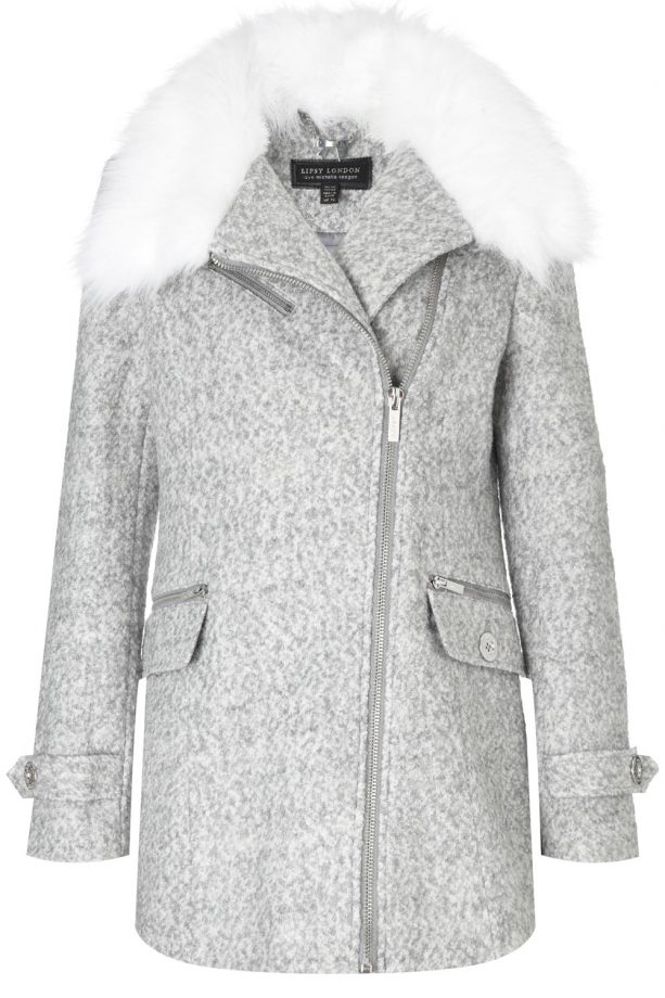 Lipsy Loves Michelle Keegan Fur Collar Coat, £95