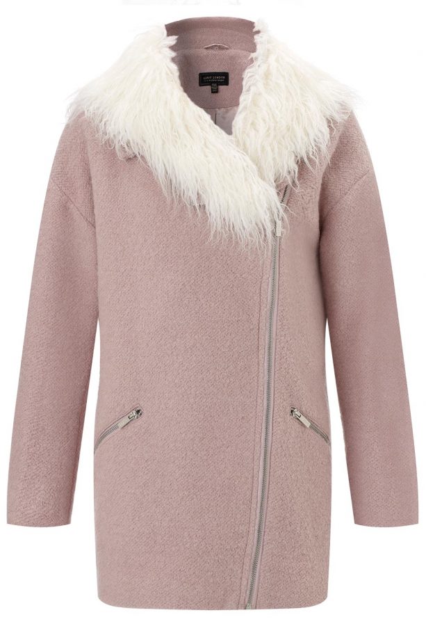 Lipsy Loves Michelle Keegan Faux Fur Trim Coat, £95
