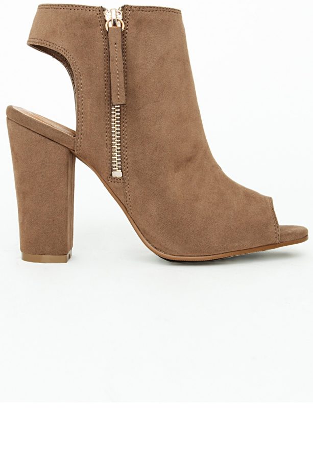 Missguided Peep Toe Block Heel Ankle Boots, £34.99