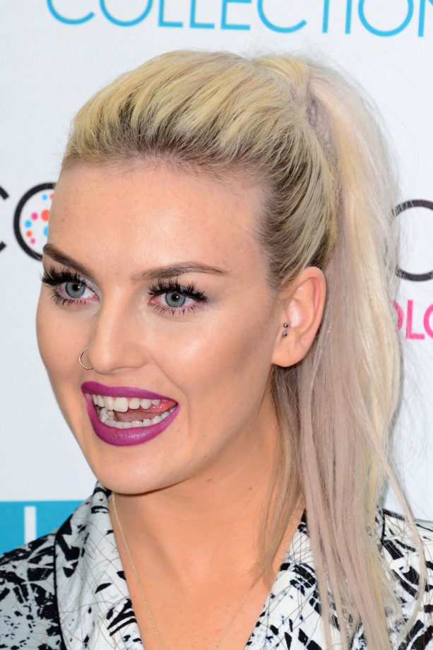 Perrie Edwards Tries Some Subtle Colour at the Little Mix Collection Launch, 2013