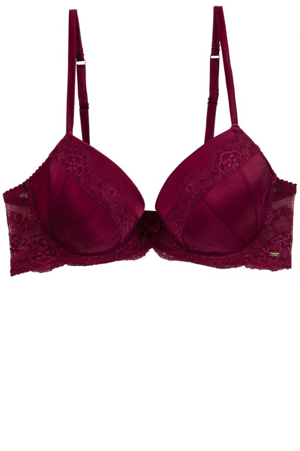 F&F Red Pleated Silk Plunge Bra, £18
