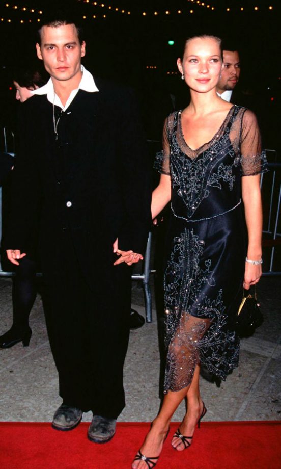 Kate Moss And Johnny Depp At The 'Donnie Brasco' Premiere, 1997
