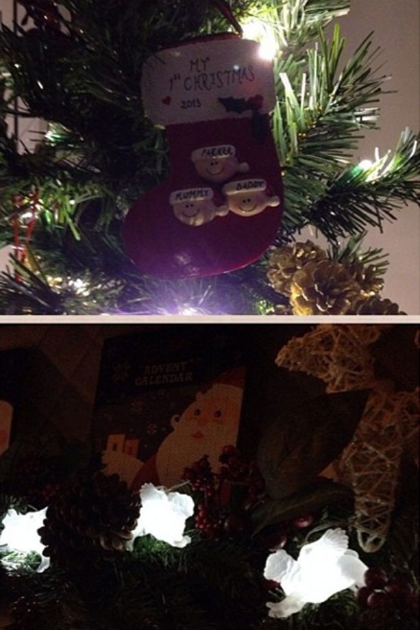 Frankie Sandford Puts Up Baby's First Christmas Decorations