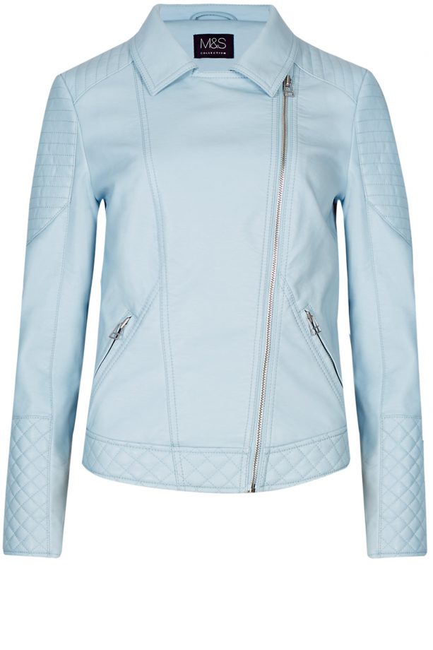 M&S Powder Blue Biker Jacket, £65