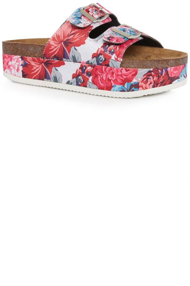 Primark Red Floral Flatform Sandal, £8