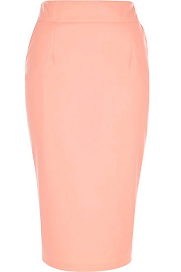 River Island Coral Pencil Skirt, £30
