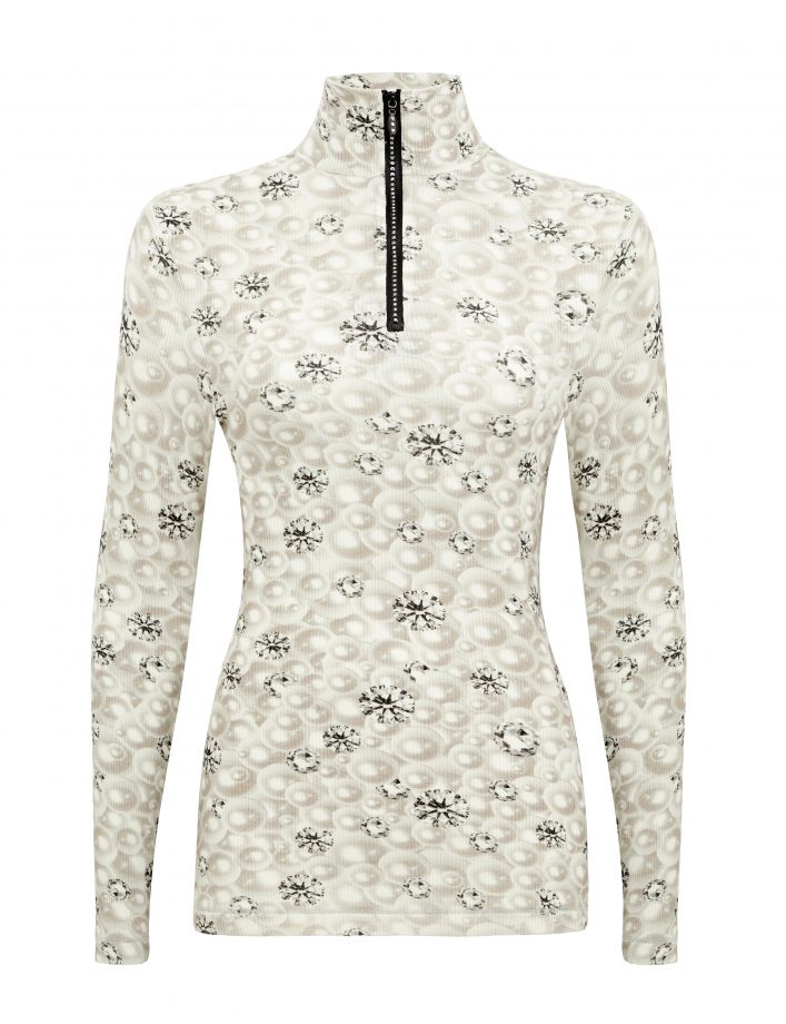 S'No Queen Diamonds & Pearls Zip Polo Ski Top, £80