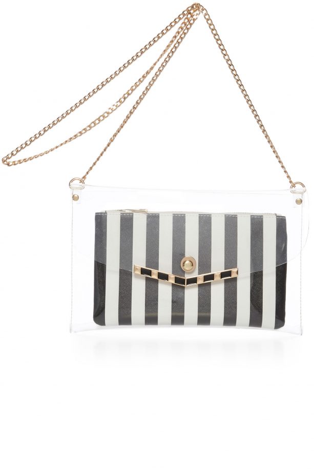 Primark Stripe Perspex Envelope Clutch, £6