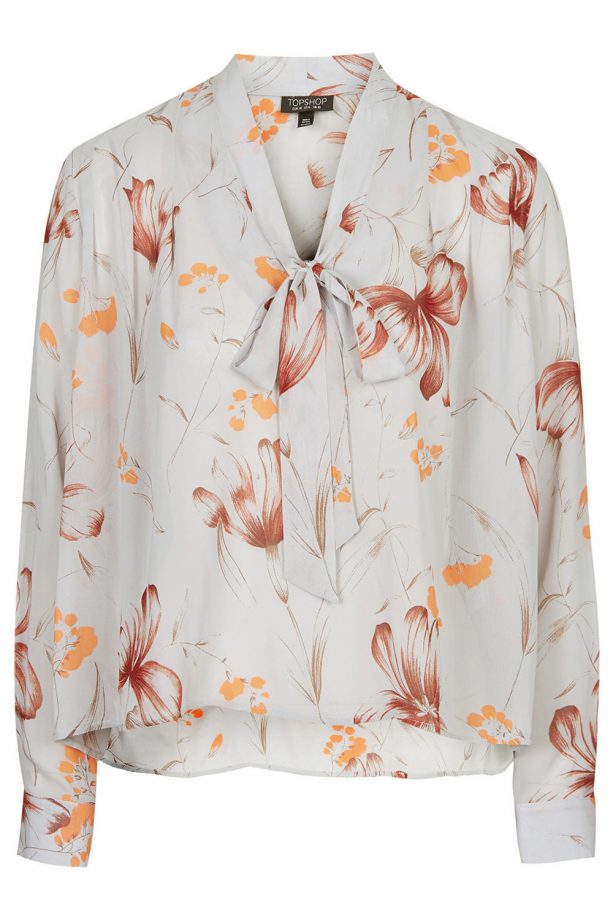 Topshop Floral Pussybow Blouse, £38