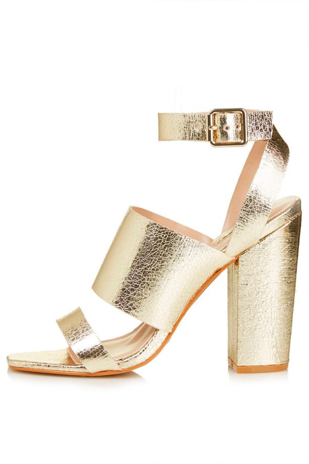 Topshop Gold Block Heels, £56