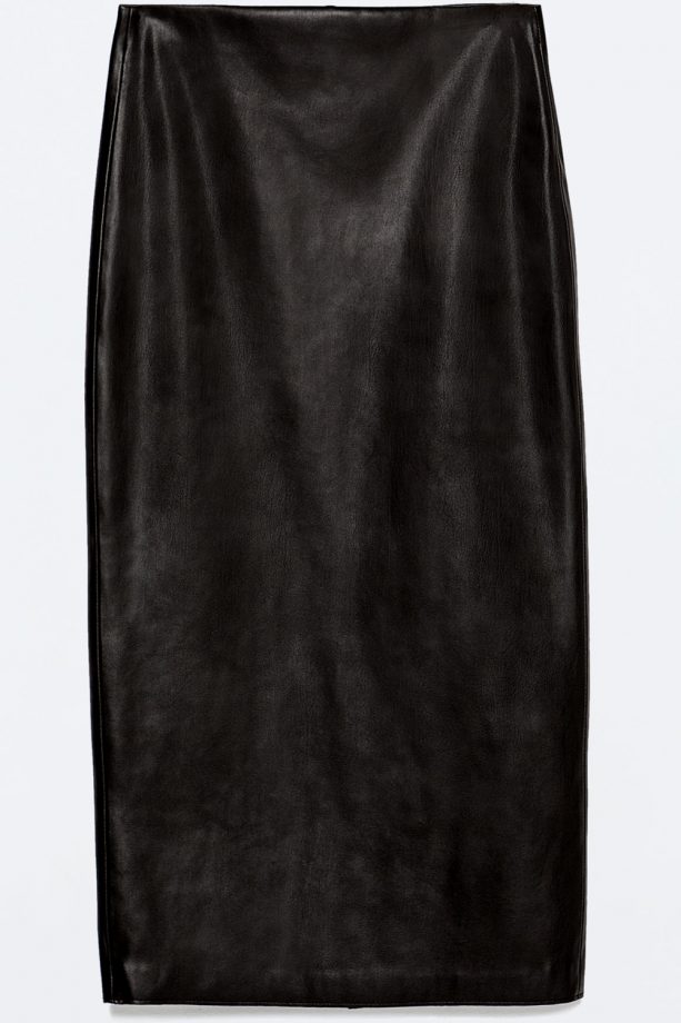 Zara Faux Leather Pencil Skirt, £35.99