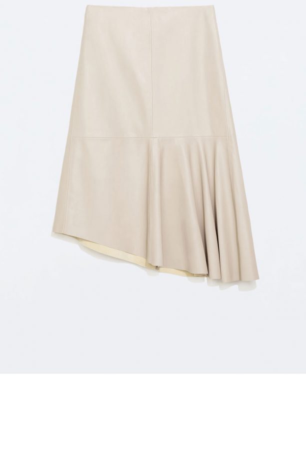 Zara Faux Leather Midi Skirt, £29.99