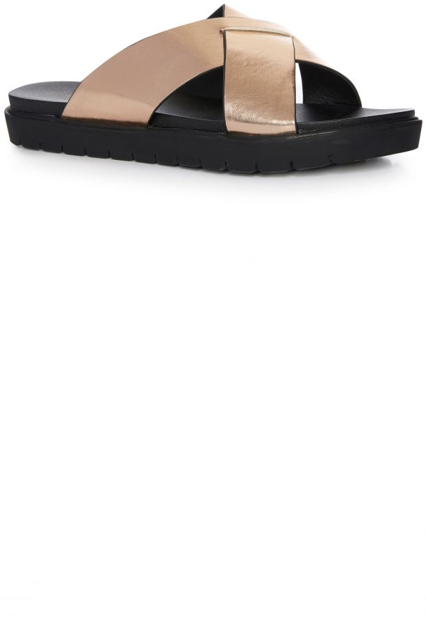 Primark Gold Metallic Cross Sandal