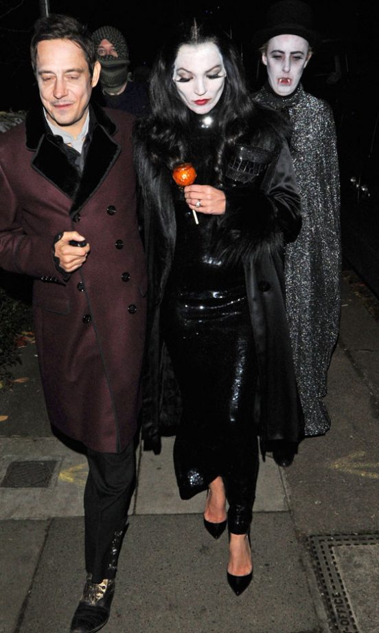 Kate Moss Vamps It Up As Morticia Adams For Jonathan Ross' Halloween Party, 2012