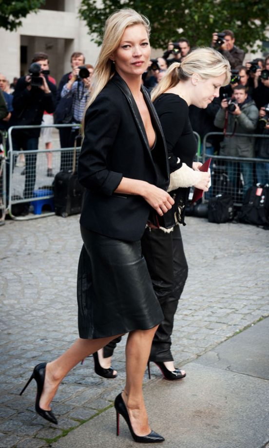 Kate Moss In Black At The Alexander McQueen Memorial Service, 2010