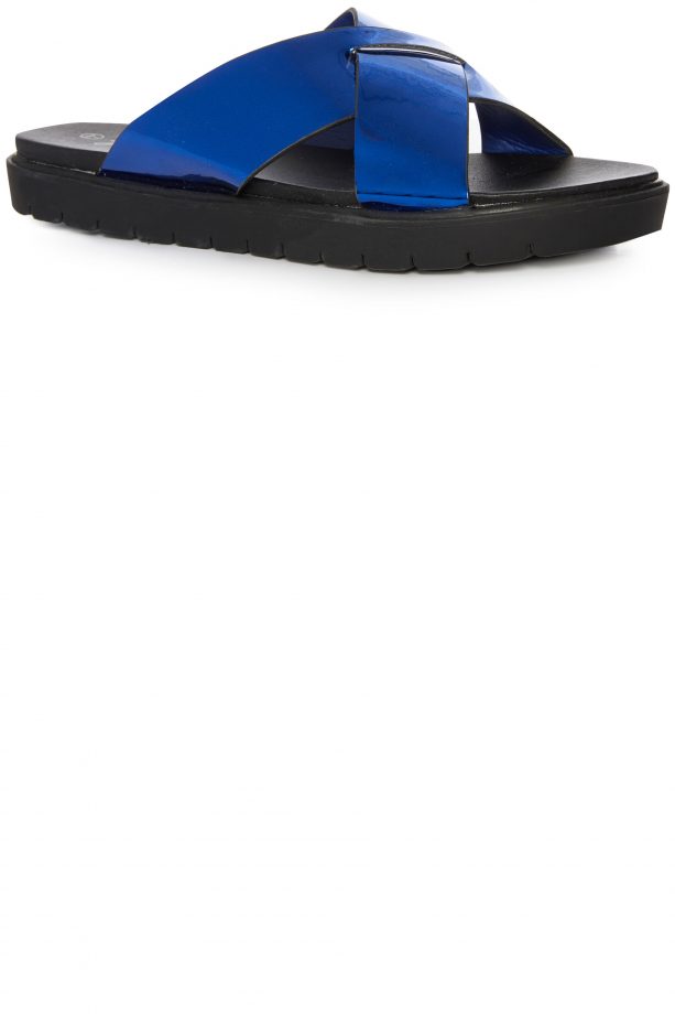 Primark Metallic Blue Cross Sandals